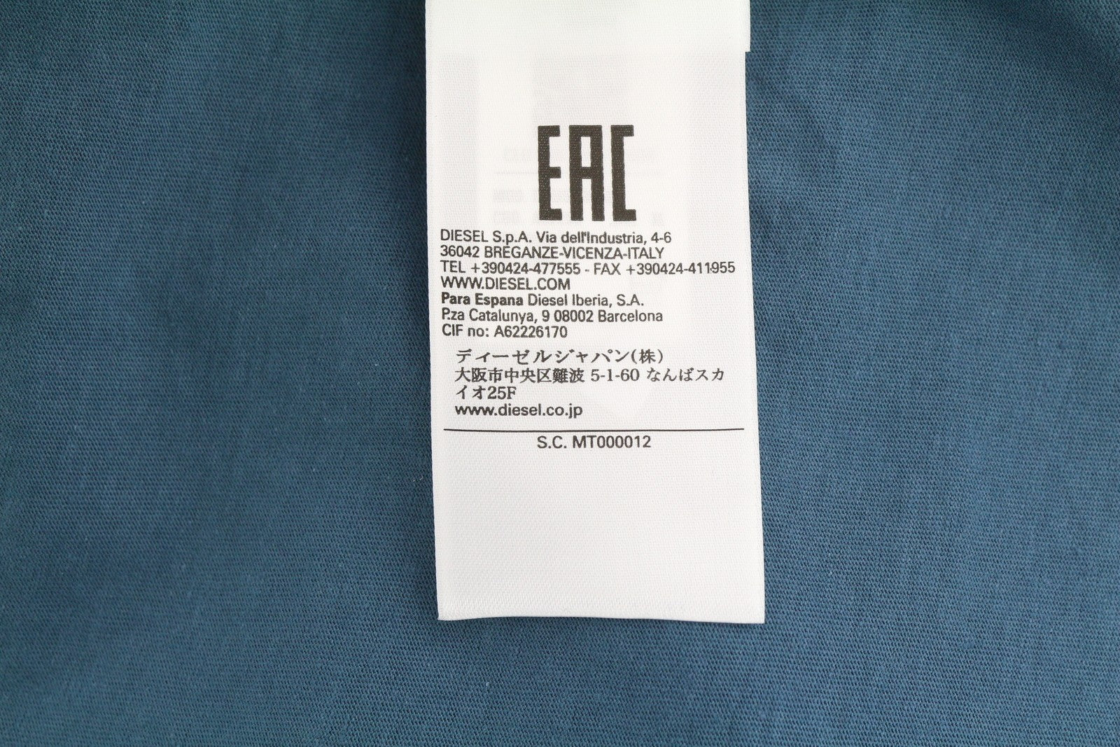 DIESEL T-Just-Mon vyriški marškinėliai M, trumpomis rankovėmis, apvalia apykakle, trikotažiniai, mėlyni, RRP 125 € 