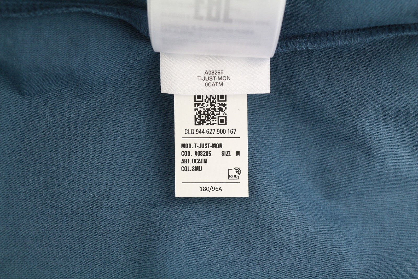 DIESEL T-Just-Mon vyriški marškinėliai M, trumpomis rankovėmis, apvalia apykakle, trikotažiniai, mėlyni, RRP 125 € 