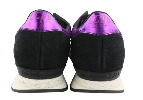 „GOLDEN GOOSE“ bėgimo bateliai moterims, 39 dydžio, violetiniai, juodi, odiniai, su blizgančiais raišteliais. 