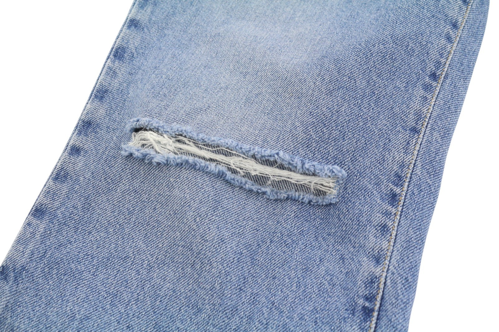 LIU JO Women Jeans W28 Distress Ripped High Waist Cropped Slim Fit Washed Blue