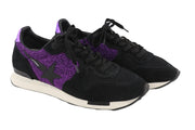 „GOLDEN GOOSE“ bėgimo bateliai moterims, 39 dydžio, violetiniai, juodi, odiniai, blizgantys, žemo viršutinio pado. 