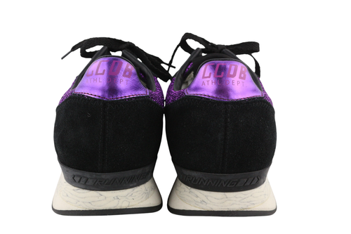„GOLDEN GOOSE“ bėgimo bateliai moterims, 39 dydžio, violetiniai, juodi, odiniai, blizgantys, žemo viršutinio pado. 