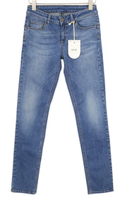 LIU JO Magnetic Women Jeans W28 Denim Blue Washed Skinny Fit Zip Mickey Mouse