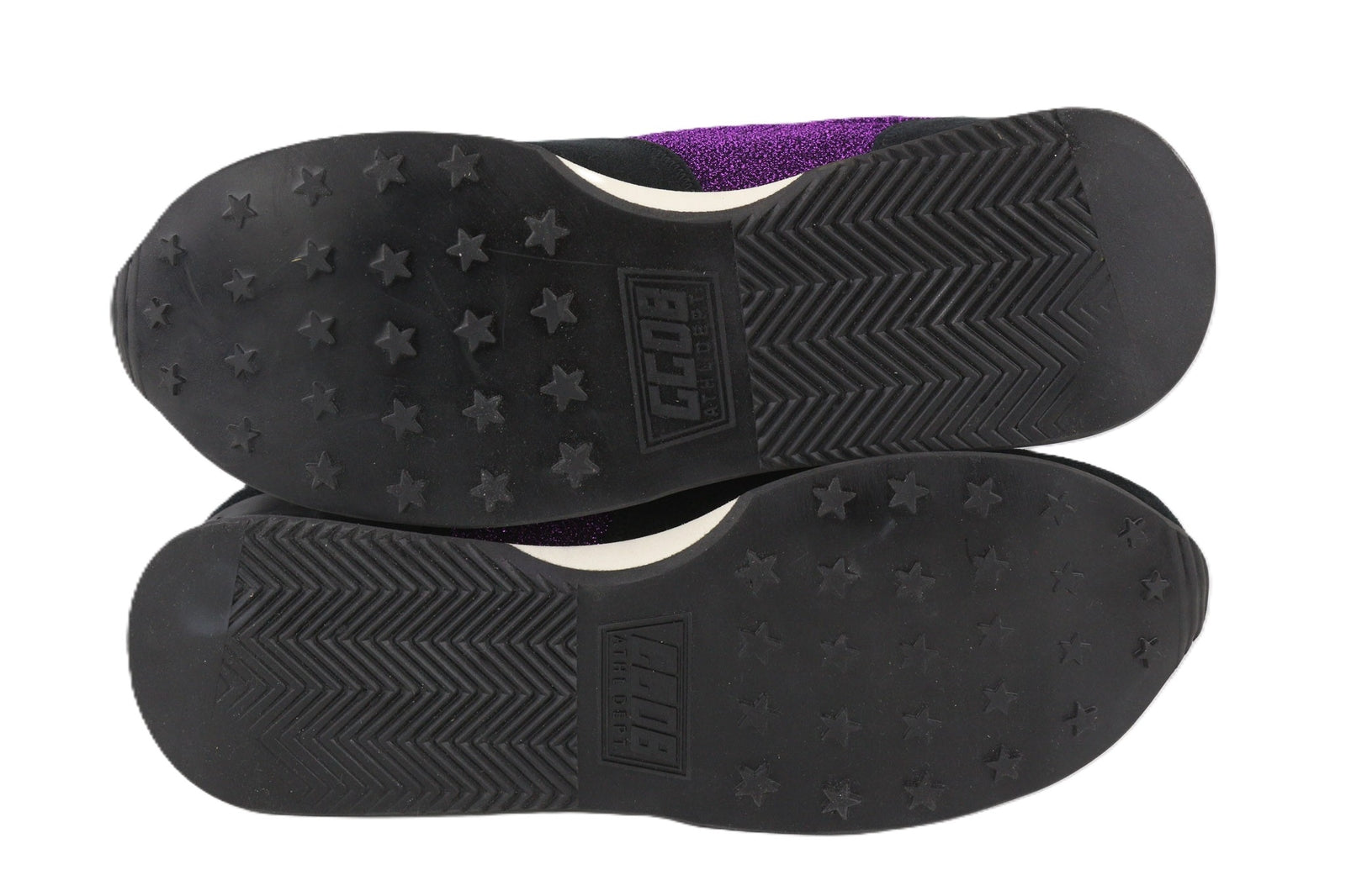 „GOLDEN GOOSE“ bėgimo bateliai moterims, 39 dydžio, violetinės juodos odos, blizgantys sportbačiai. 