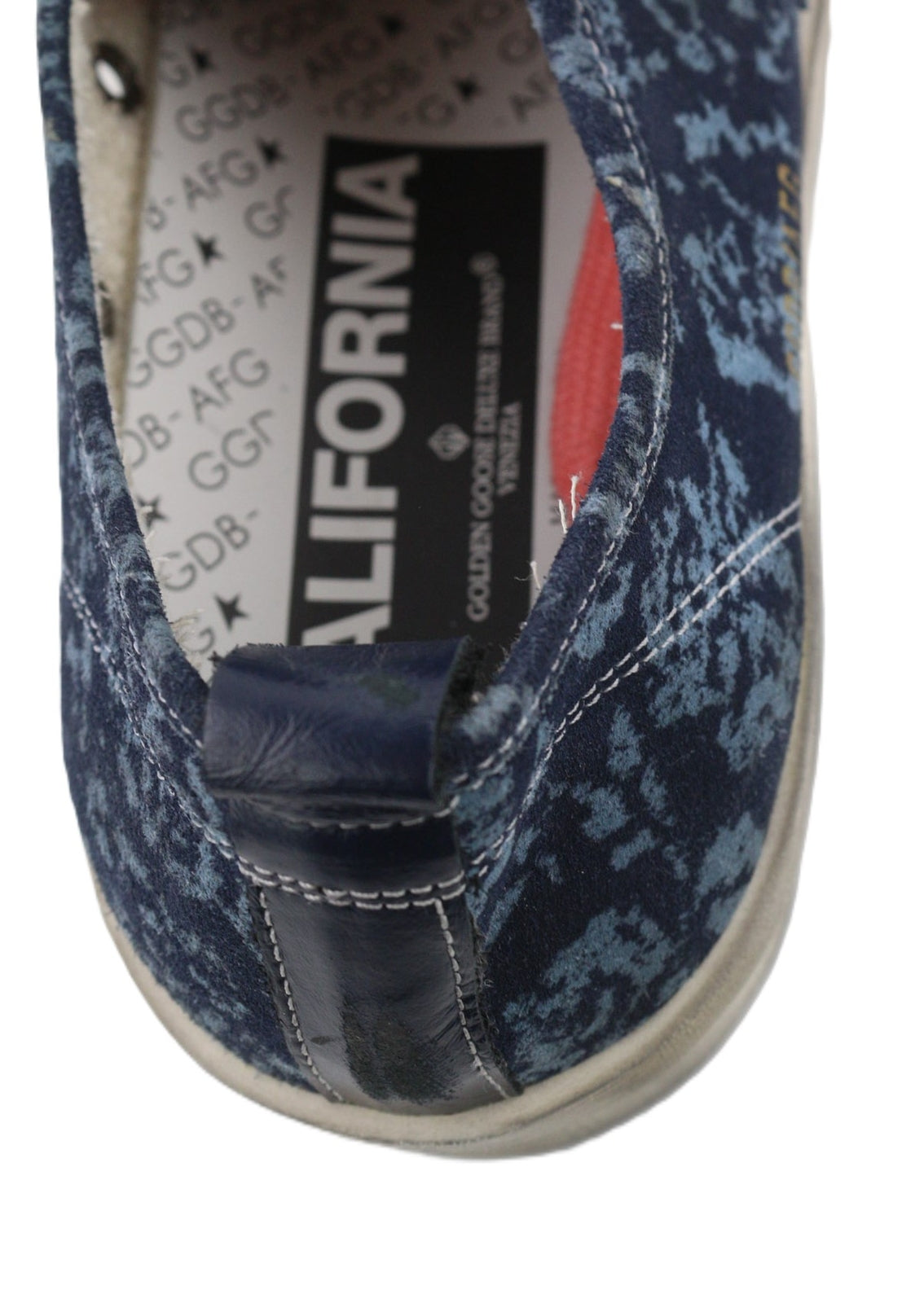 „GOLDEN GOOSE California“ moteriški sportbačiai, 39 dydis, mėlyni, sendinto rašto, su nėriniuotais bateliais, žema palaidine. 