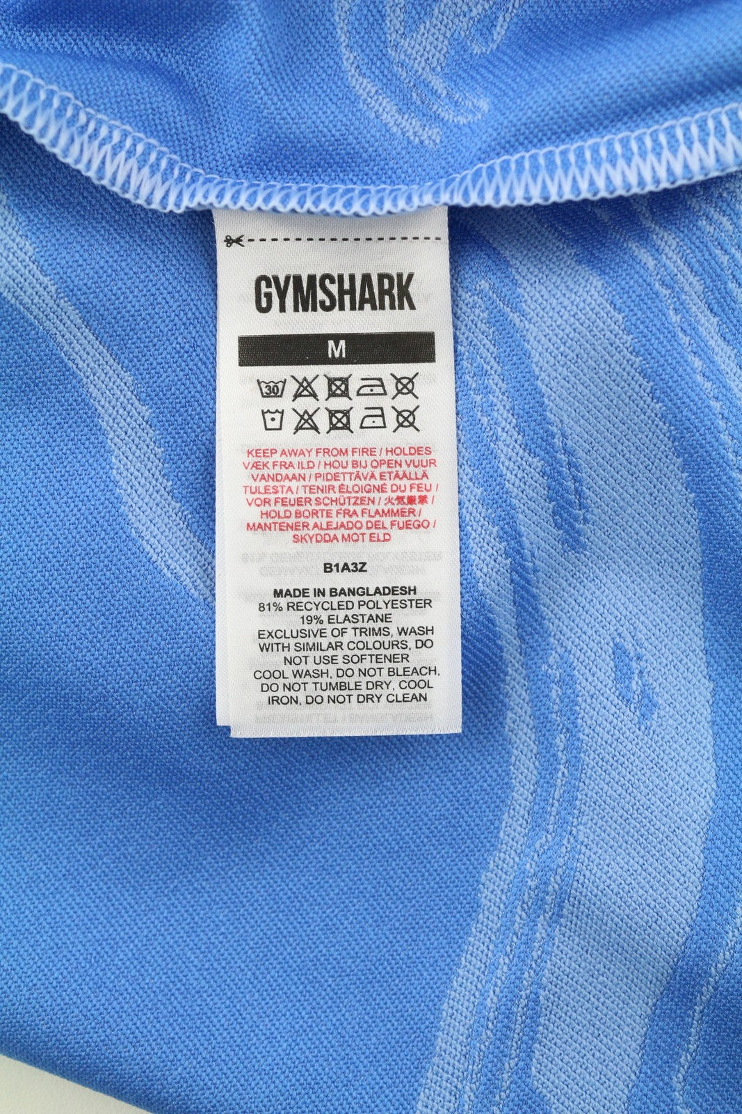 GYMSHARK Power moteriškas džemperis su gobtuvu M mėlynas ilgomis rankovėmis, trumpintas žakardo kvėpuojantis logotipas 