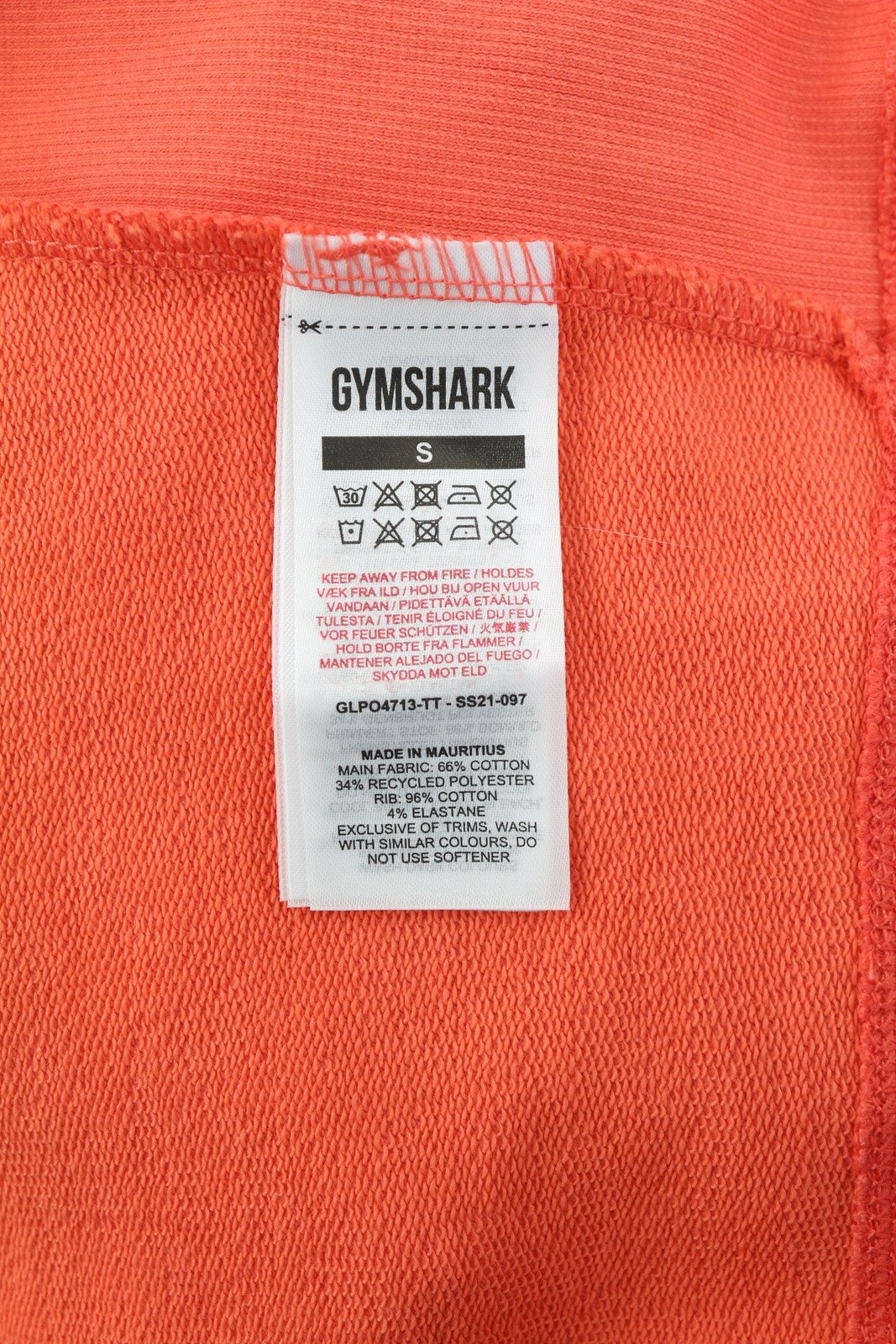 GYMSHARK GLPO4713 moteriškas džemperis S ilgomis rankovėmis, trumpintas apvalios iškirptės treniruotėms 