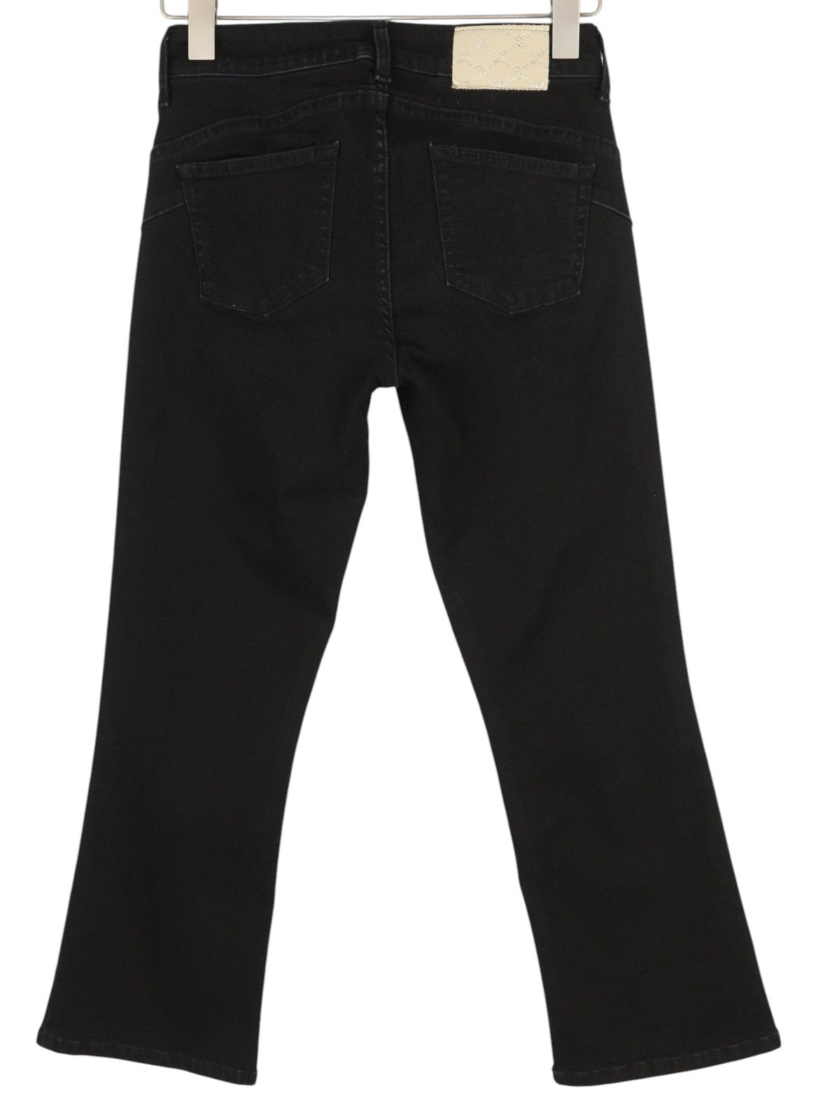 LIU JO Fly Women Jeans W28 Black Denim Bootcut Fit Ankle Length Zip Fly Logo