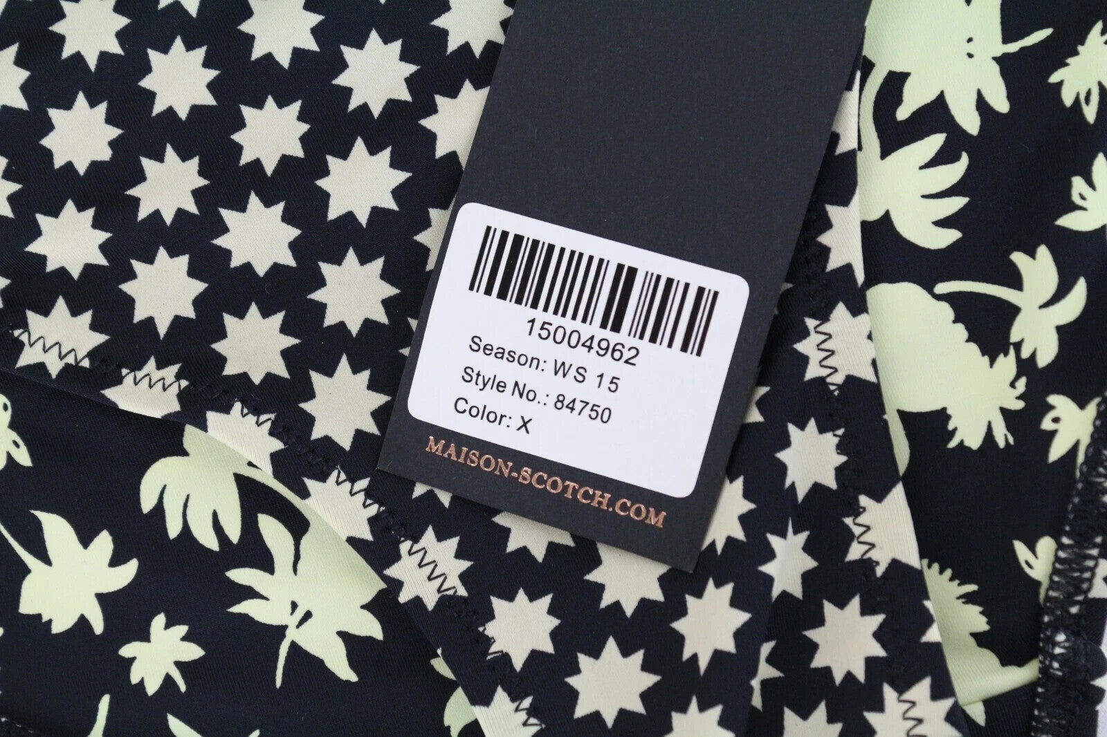 MAISON SCOTCH XS Black Star Print Bikini Bottom Beachwear Women's Swim