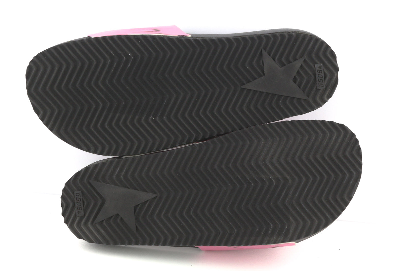 GOLDEN GOOSE Poolstar Women Slippers EU39 Pink Black Slip On Swimming Casual