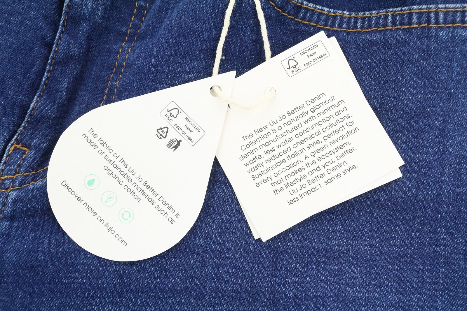 LIU JO Tasche Con Risvolto Women Jeans ~W30/L29 Straight Fit Washed Denim Blue