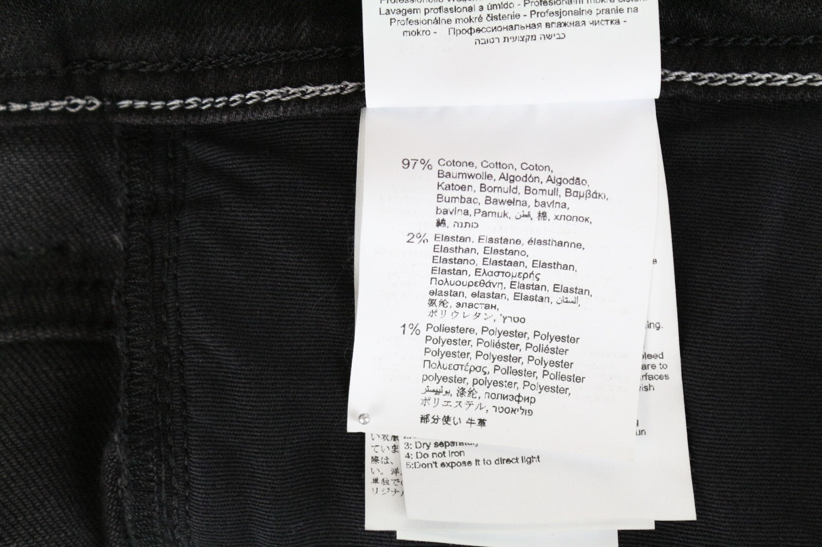 REPLAY Grover W30 L34 Black Selvedge Jeans Men's Washed Straight Fit Stretch