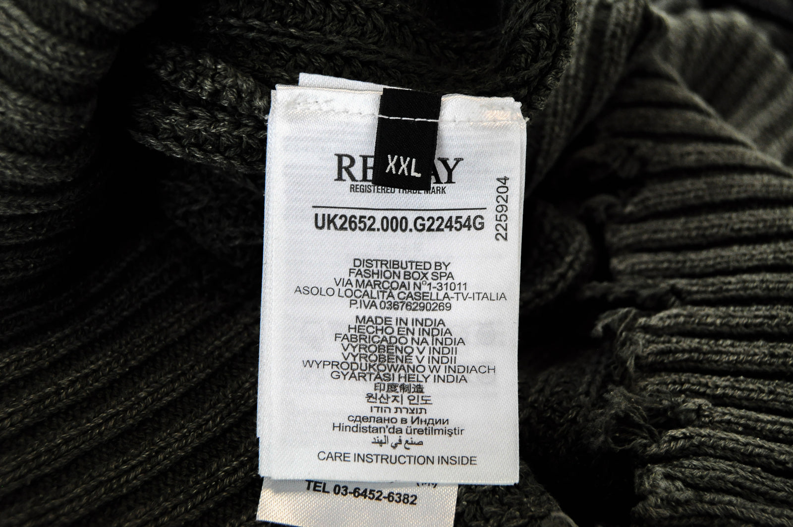 REPLAY vyriškas 2XL žalias megztinis ilgomis rankovėmis apvalia kaklo iškirpte 