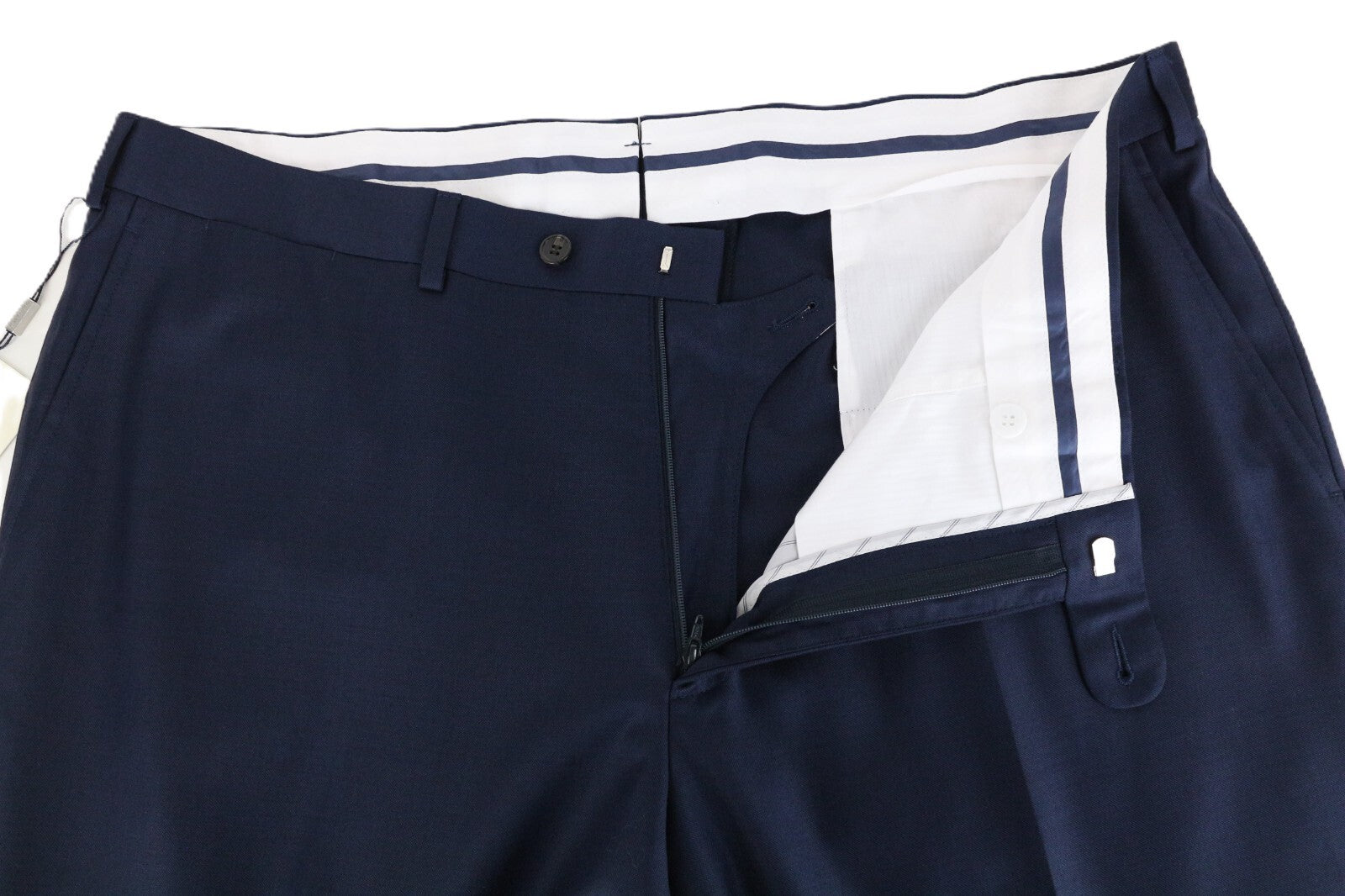 SUITSUPPLY Brescia Wool Trousers Blue UK44S Men's Pleated Formal Fit