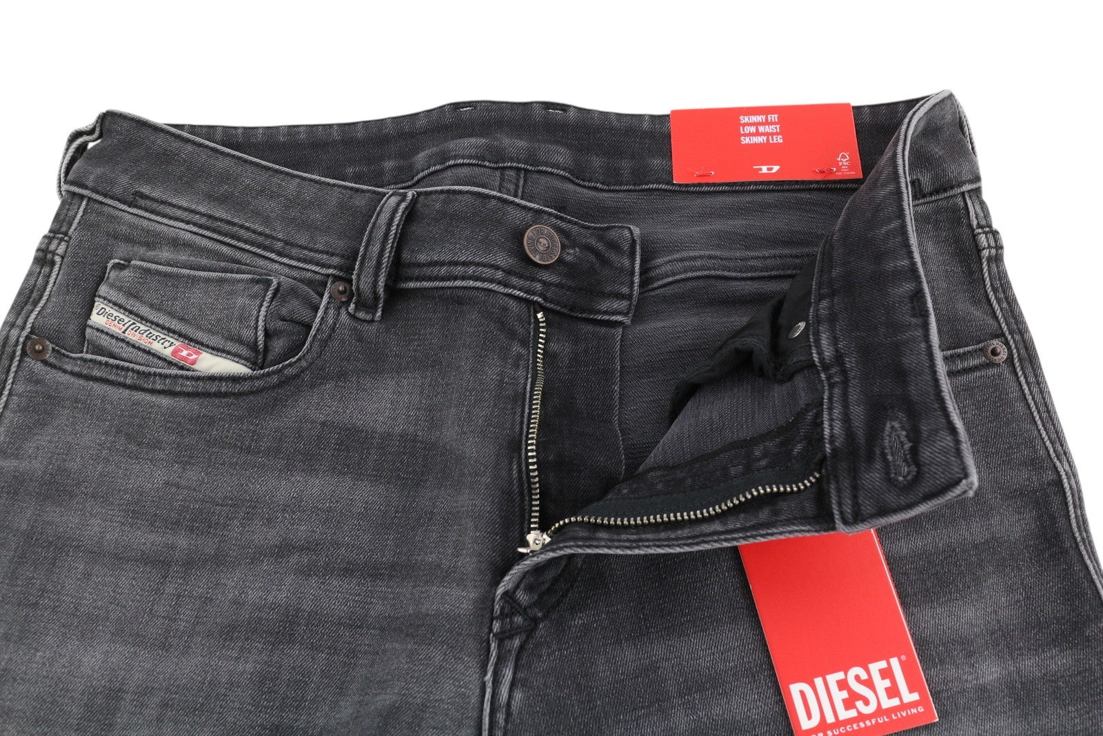 DIESEL 1979 Sleenker 0EIAG Men Jeans W31/L32 Skinny Fit Low Waist Washed Denim
