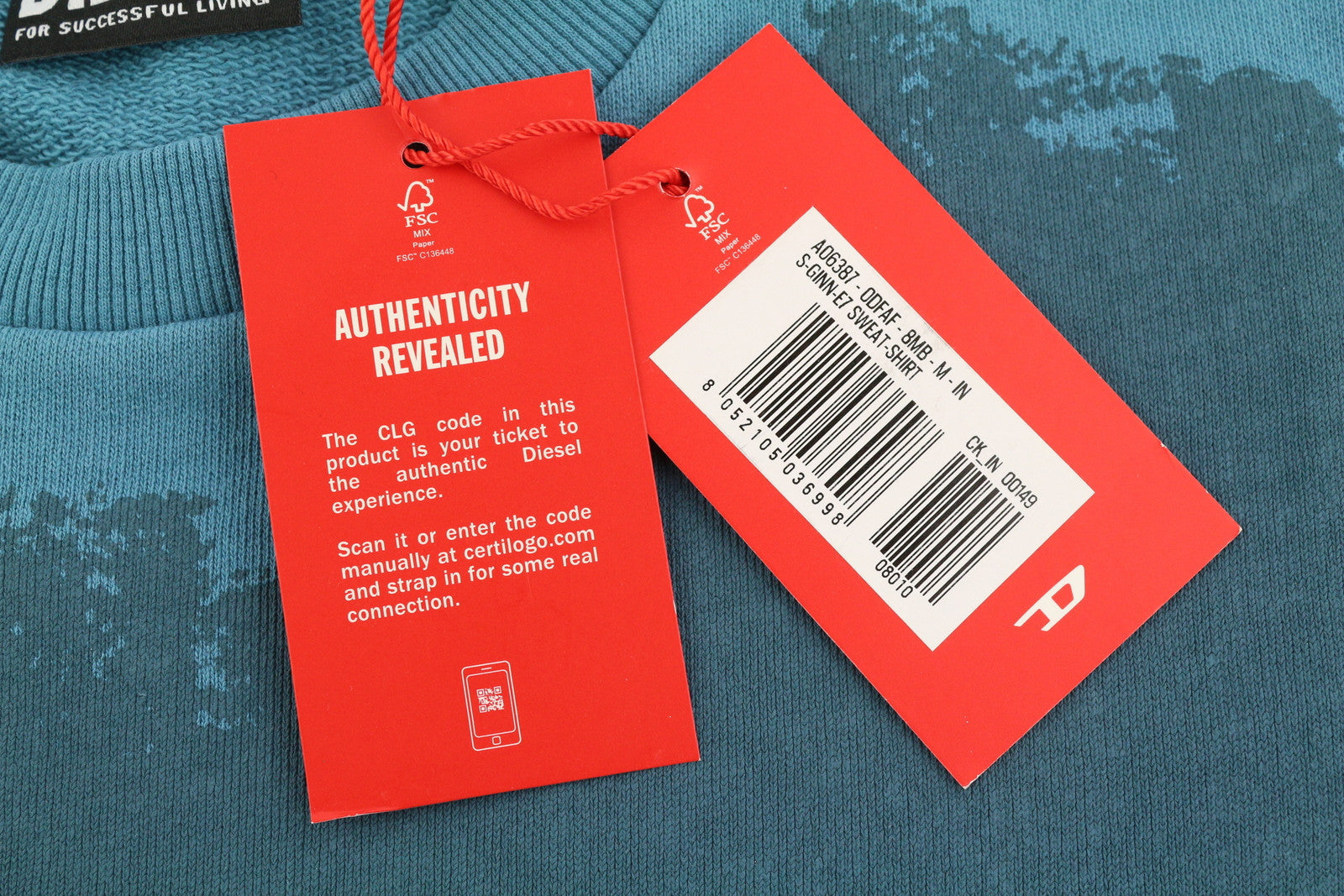 DIESEL S-Ginn-E7 vyriškas džemperis M, mėlynas, megztinis ilgomis rankovėmis, apvalia apykakle, rekomenduojama kaina – 175 € 