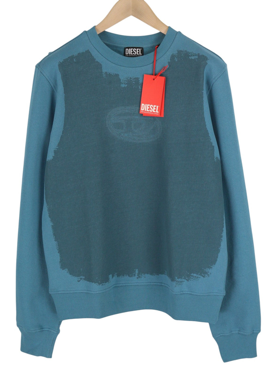 DIESEL S-Ginn-E7 vyriškas džemperis L dydžio, mėlynas, megztinis ilgomis rankovėmis, apvalia apykakle, rekomenduojama kaina – 175 € 