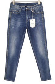 LIU JO Precious Women Jeans W28 Washed Denim Blue Ripped Distress Skinny Fit