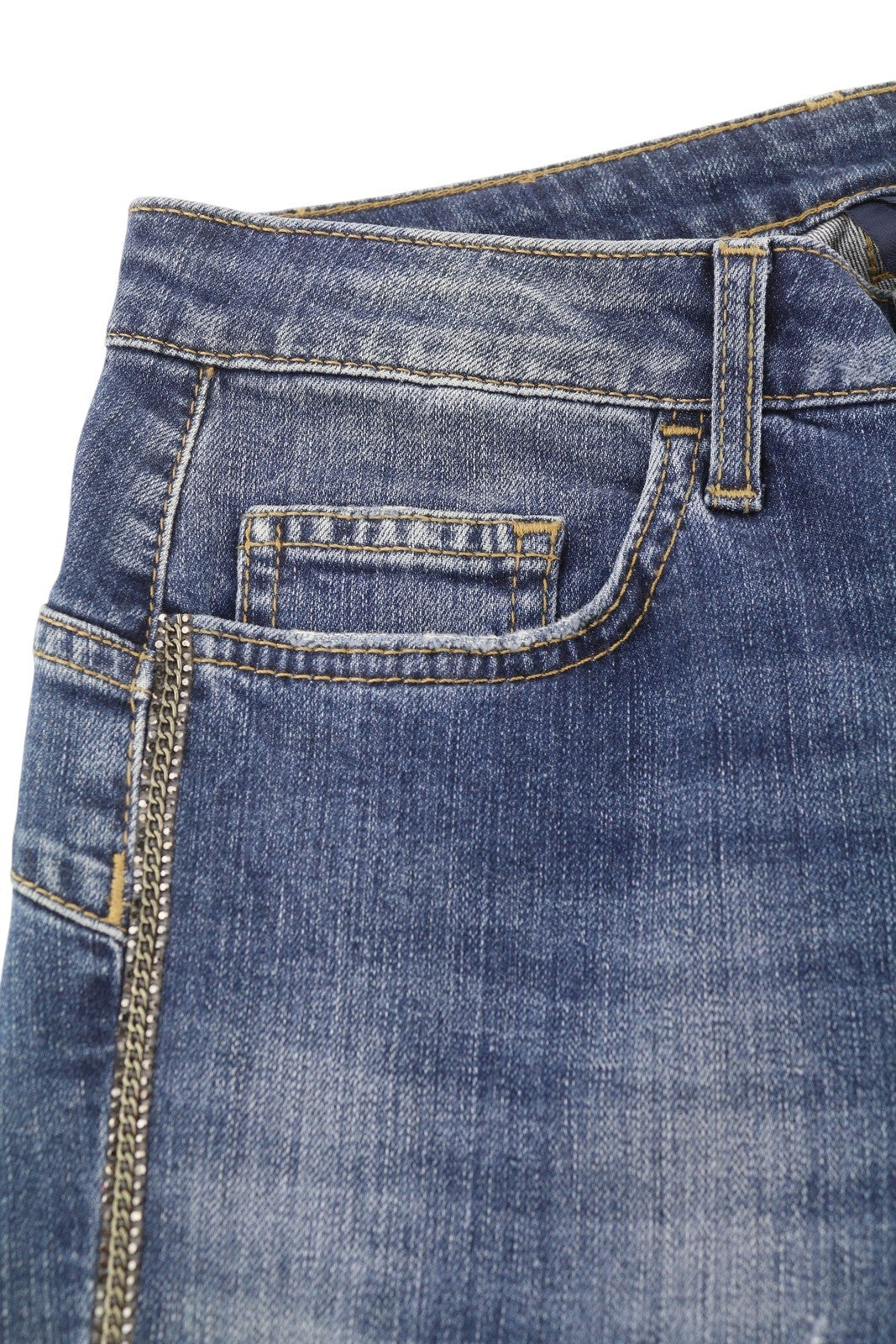 LIU JO Precious Women Jeans W28 Washed Denim Blue Ripped Distress Skinny Fit