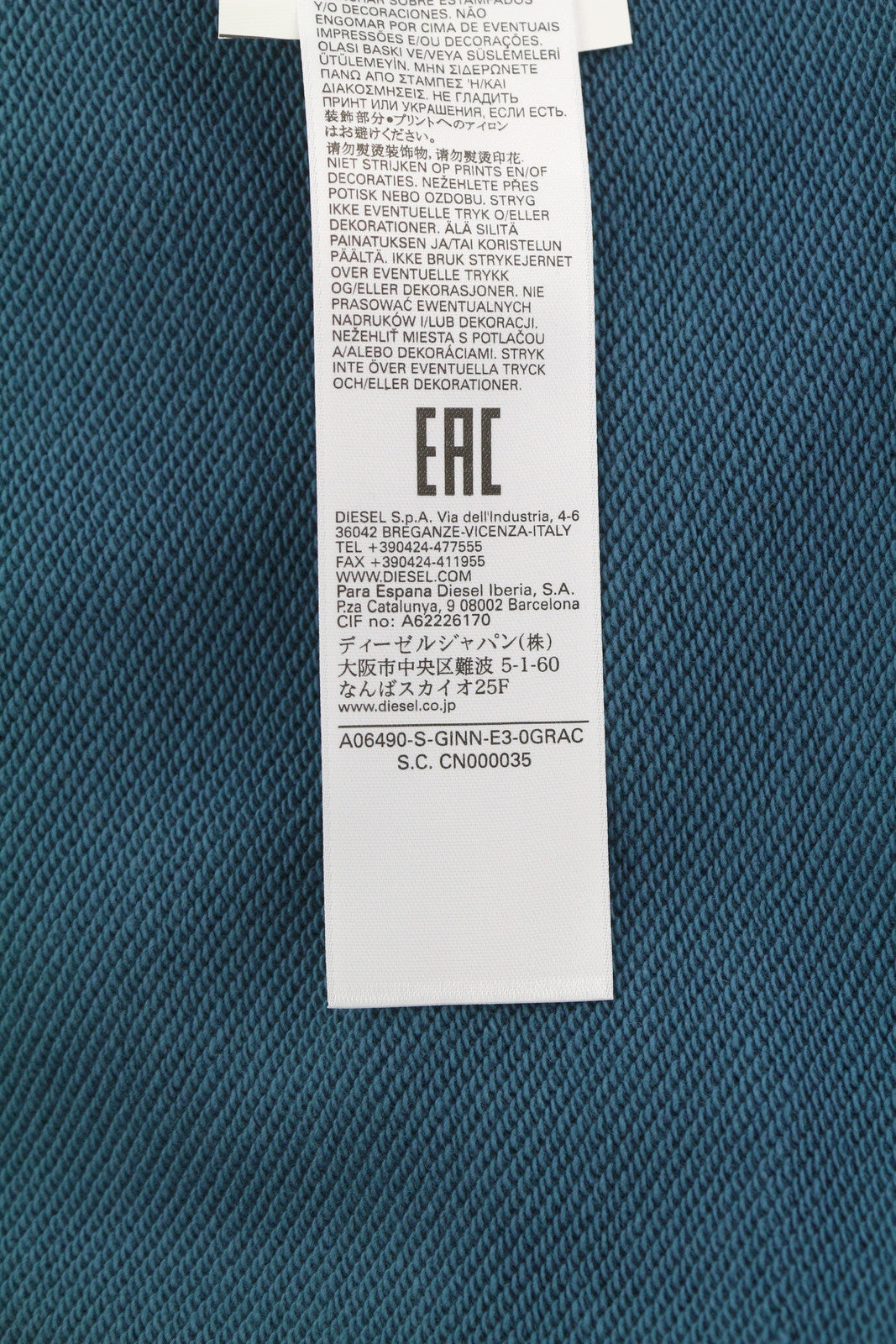 DIESEL S-Ginn-E3 vyriškas džemperis su apvalia apykakle ir ilgomis rankovėmis, mėlynas, RRP 150 € 