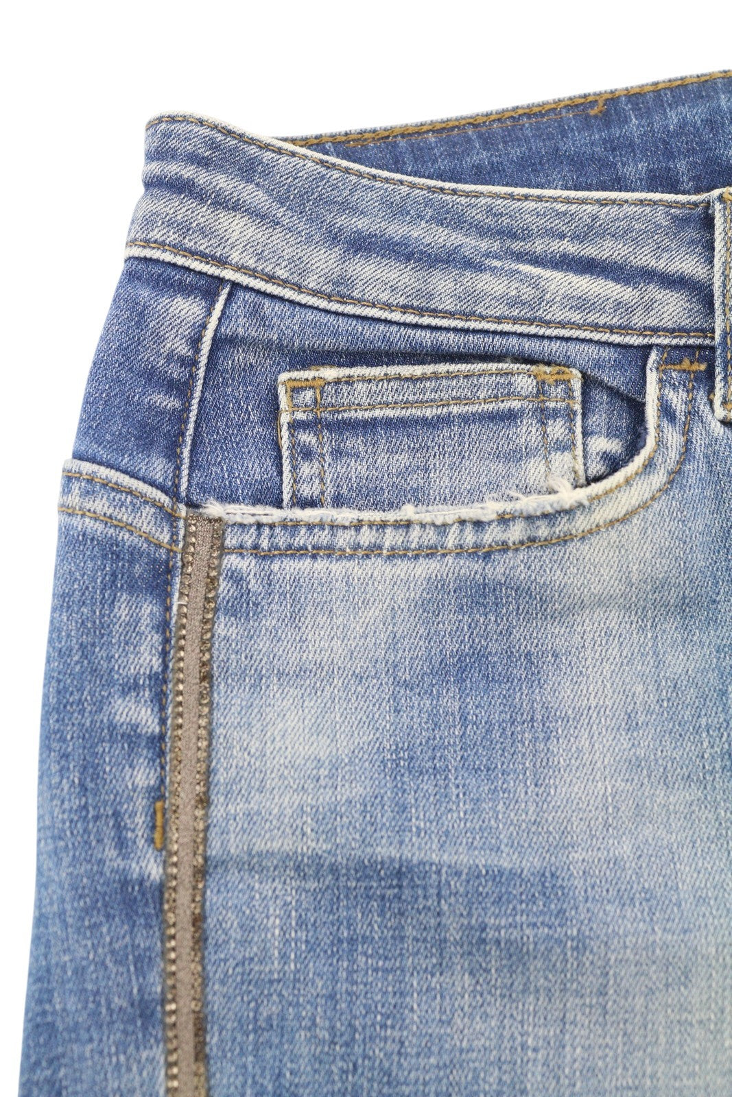 LIU JO Evita Women Jeans W28 Washed Denim Blue Distress Ripped Skinny Fit Logo