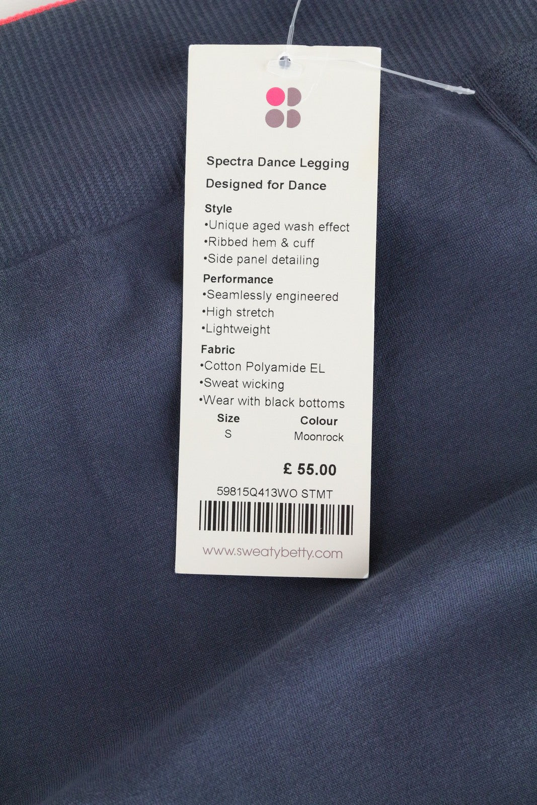 SWEATY BETTY Spectra tamprės S pilkos medvilnės mišinio moteriškos šokių sportinės aprangos 