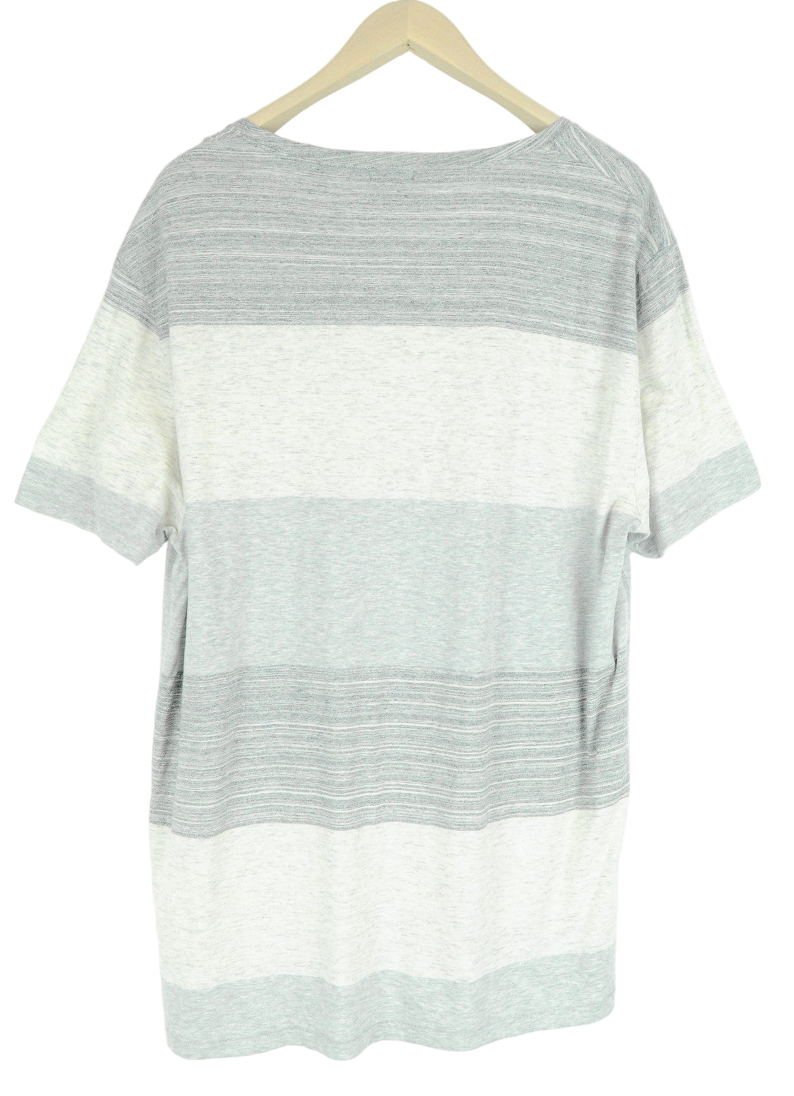 GANT vyriški marškinėliai su dryžiais, 2XL dydžio, vasariškai pilki melanžo spalvos, trumpomis rankovėmis. 