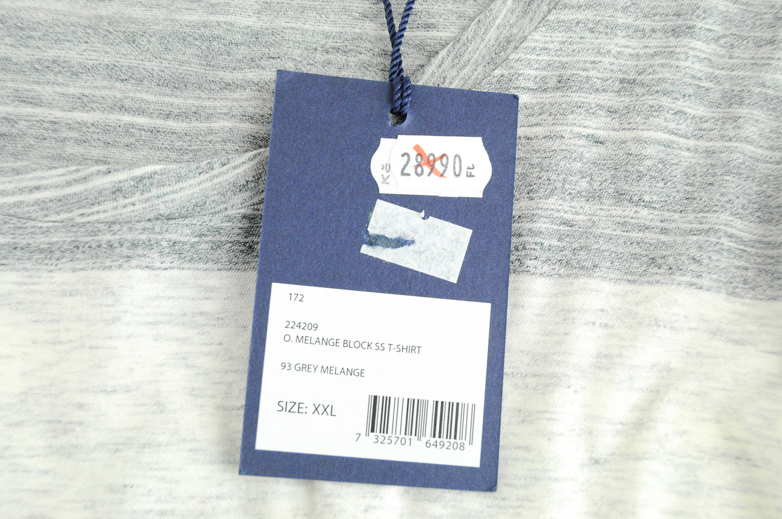 GANT vyriški marškinėliai su dryžiais, 2XL dydžio, vasariškai pilki melanžo spalvos, trumpomis rankovėmis. 