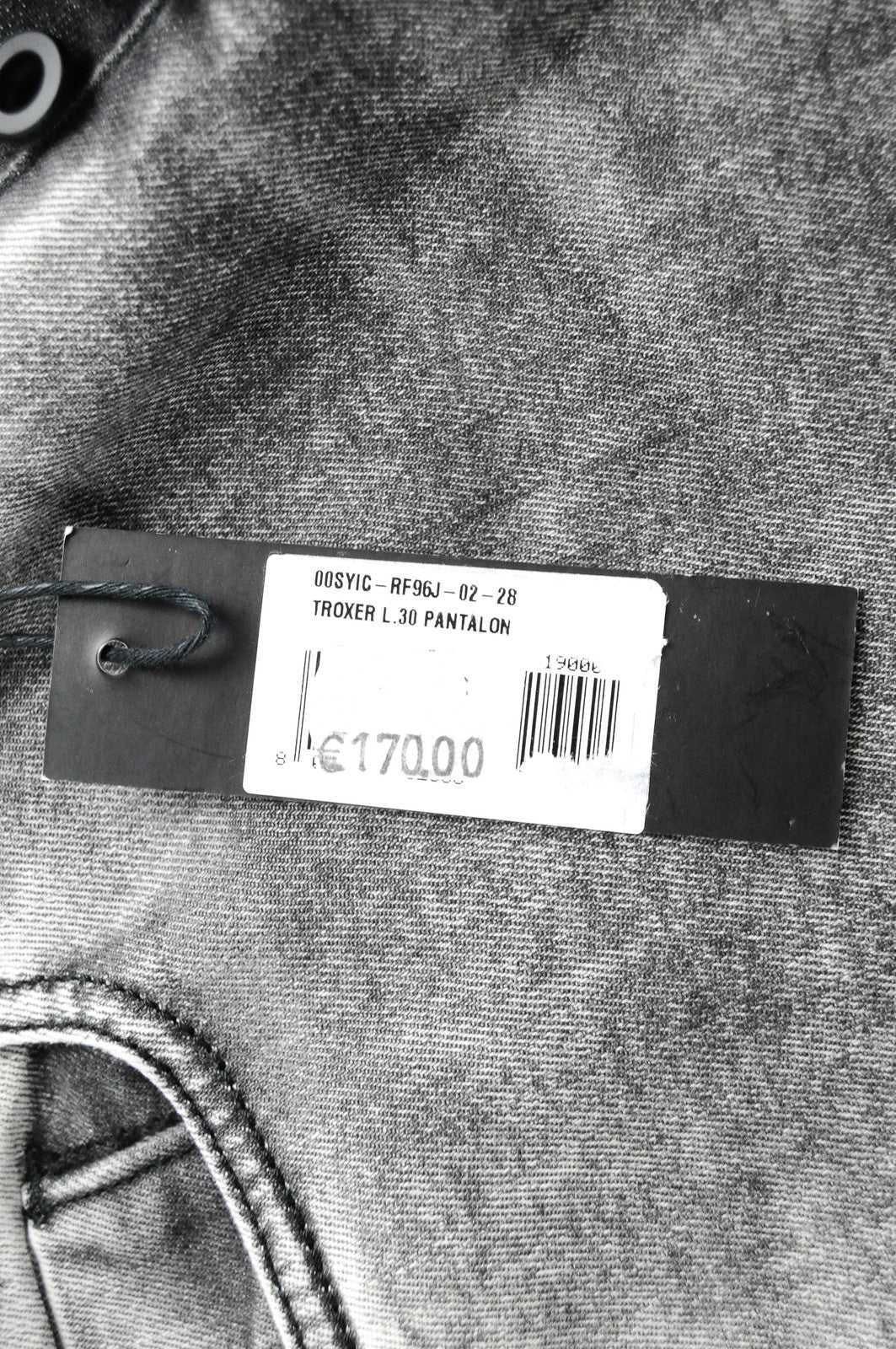 Vyriški DIESEL džinsai Troxer RF96L W28/L30 Slim Skinny pilki tamprūs 