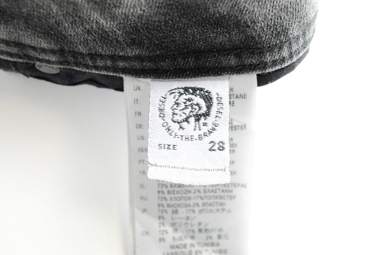 Vyriški DIESEL džinsai Troxer RF96L W28/L30 Slim Skinny pilki tamprūs 