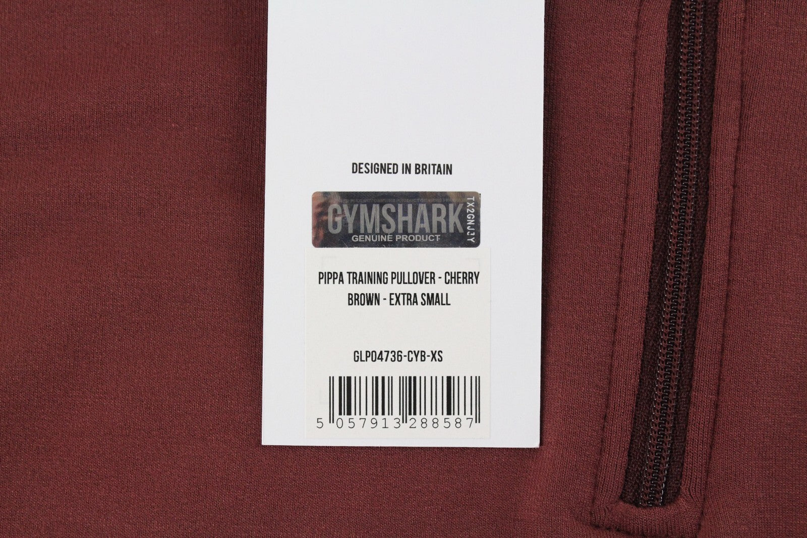 GYM SHARK moteriškas Pippa džemperis XS dydžio vyšnių rudos spalvos ilgomis rankovėmis, tamprus sportinis trumpas džemperis 