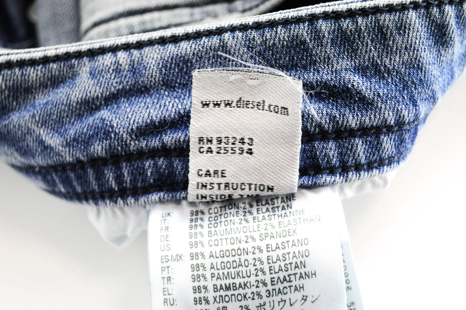 DIESEL Buster 081AL vyriški džinsai W27/L32 mėlyni, siaurėjantys, tamprūs 