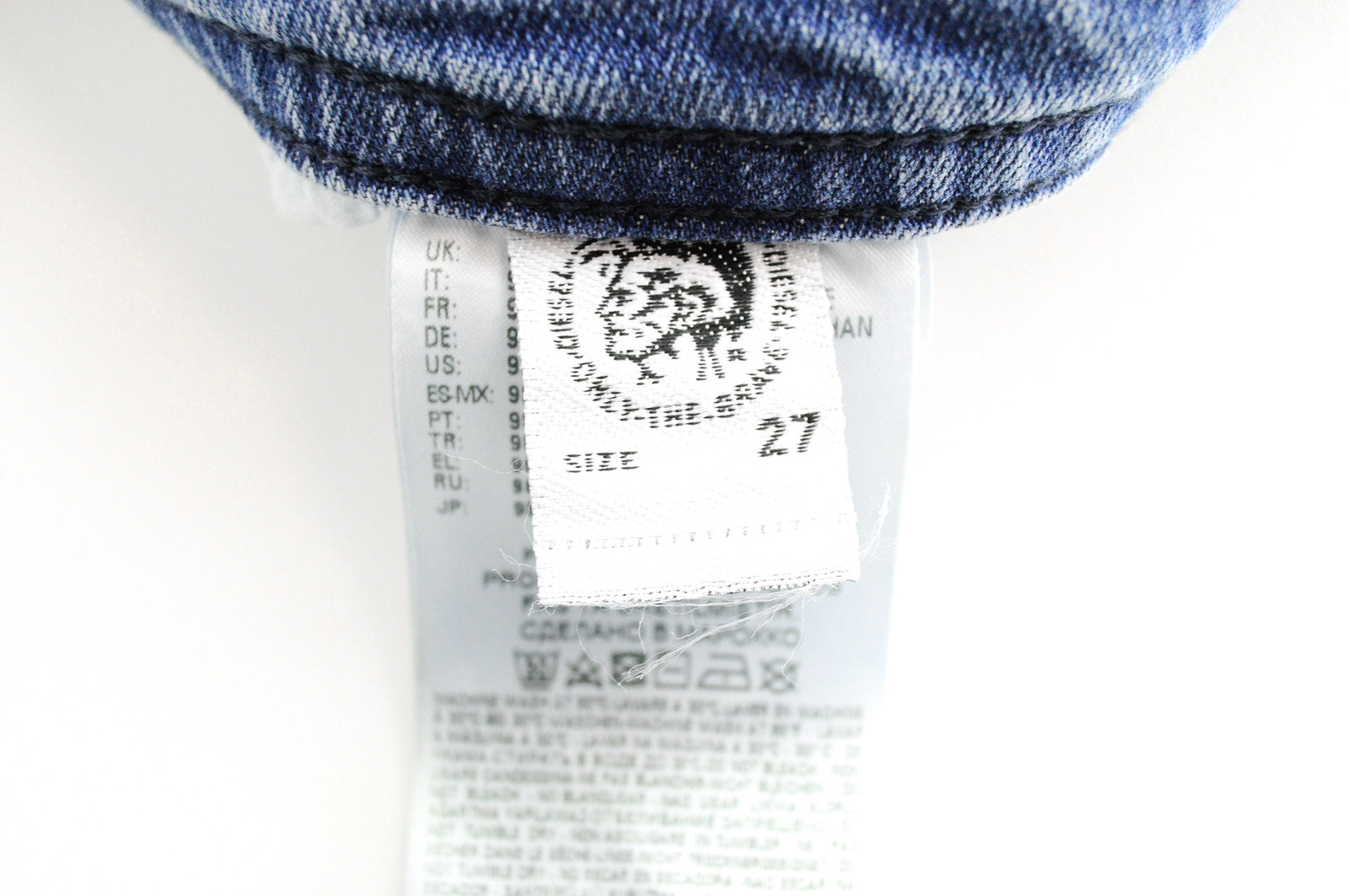 DIESEL Buster 081AL vyriški džinsai W27/L32 mėlyni, siaurėjantys, tamprūs 