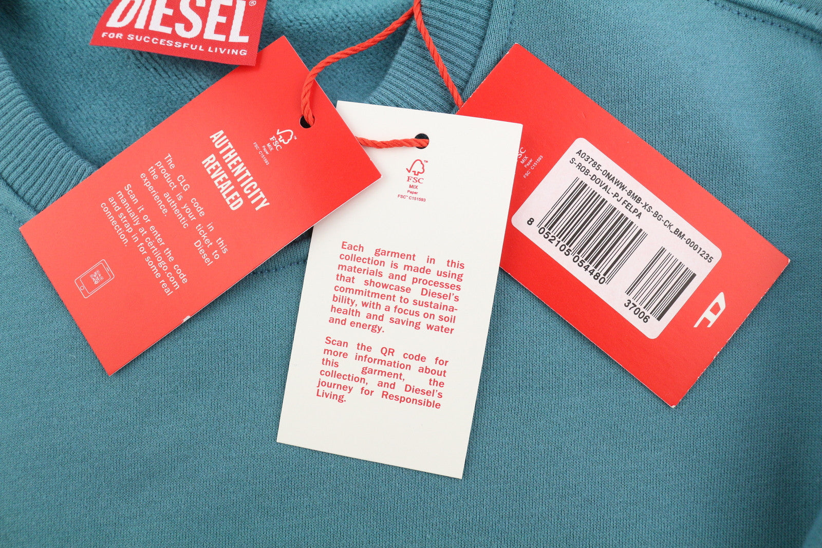 DIESEL S-Rob-Doval-PJ vyriškas džemperis XS dydžio, mėlynas, megztinis apvalia kaklo iškirpte, RRP 150 € 