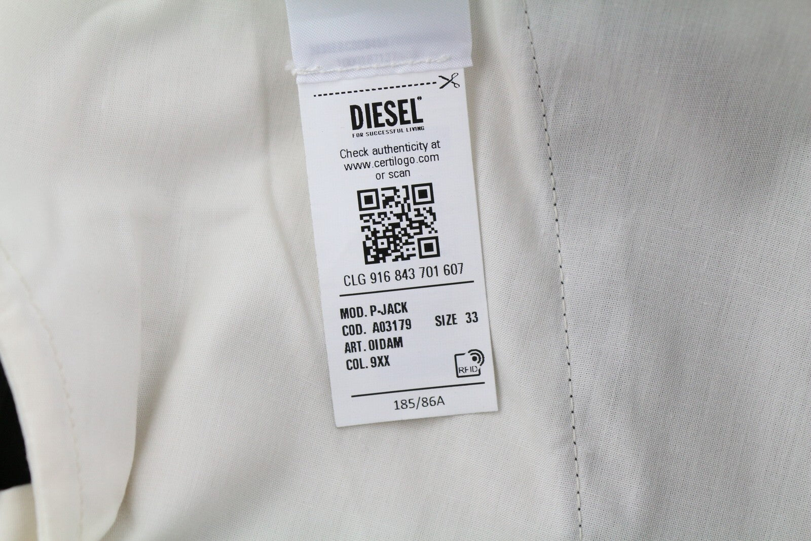 DIESEL P-Jack 0IDAM vyriškos kelnės W33 Chino Slim Fit su užtrauktuku, juodos, RRP 150 € 