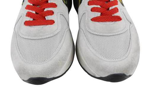 „GOLDEN GOOSE“ bėgimo vyriški sportbačiai, EU43, balti, odiniai, gyvūnų rašto, suvarstomi sportbačiai 