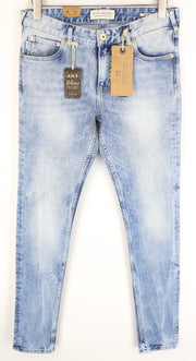 SCOTCH &amp; SODA vyriški aptempti džinsai W30 L34 aptempti mėlyni tamprūs medvilniniai džinsai 