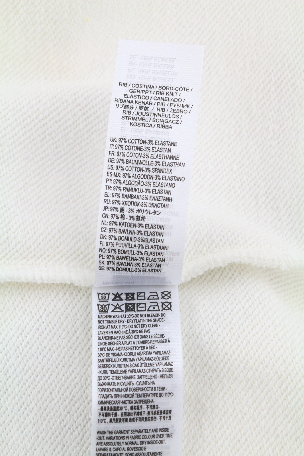 DIESEL S-Saint-Division vyriškas džemperis, L, baltas, su puse užtrauktuko apykaklės, rekomenduojama kaina – 225 € 