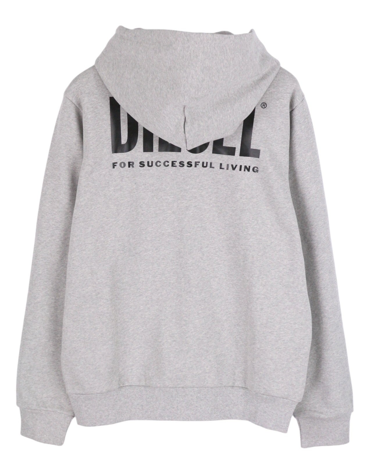 DIESEL S-Girk-Hood-Zip-Logo vyriškas džemperis su gobtuvu, L dydžio, pilkas melanžas, su pilnomis užtrauktukais, rekomenduojama kaina – 170 € 