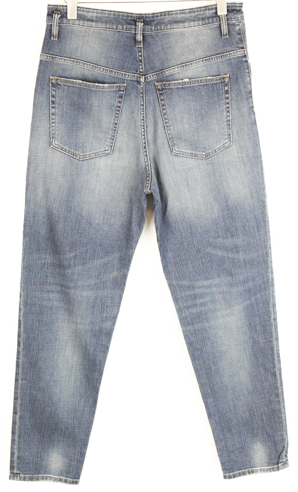 DIESEL moteriški džinsai W26/L32 D-Vizons 089AR mėlyni, morkų kirpimo, skalbti, tamprūs, su užtrauktuku 