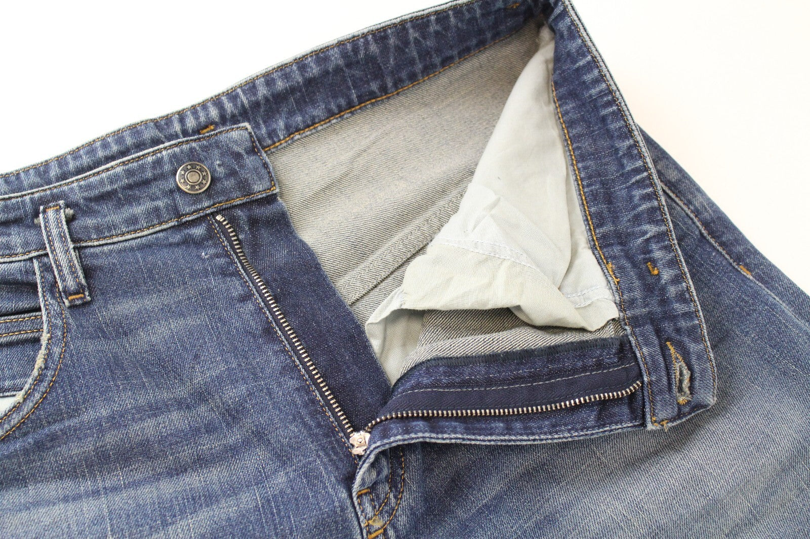 DIESEL moteriški džinsai W26/L32 D-Vizons 089AR mėlyni, morkų kirpimo, skalbti, tamprūs, su užtrauktuku 