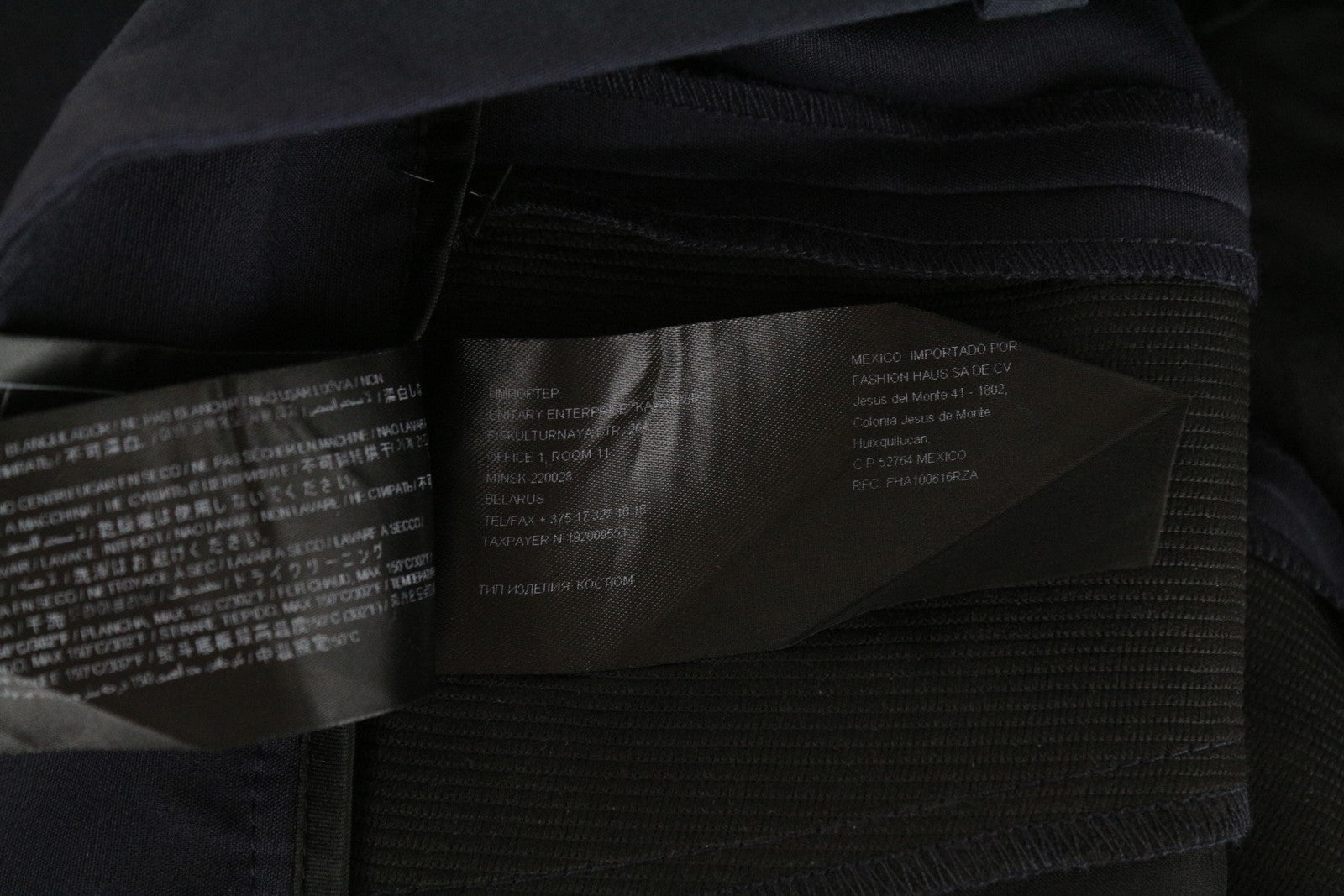 SUISTUDIO Lucian Tamsiai mėlynos vilnos ir šilko kelnės EU34R klostuotas pamušalas klasikinės moteriškos 