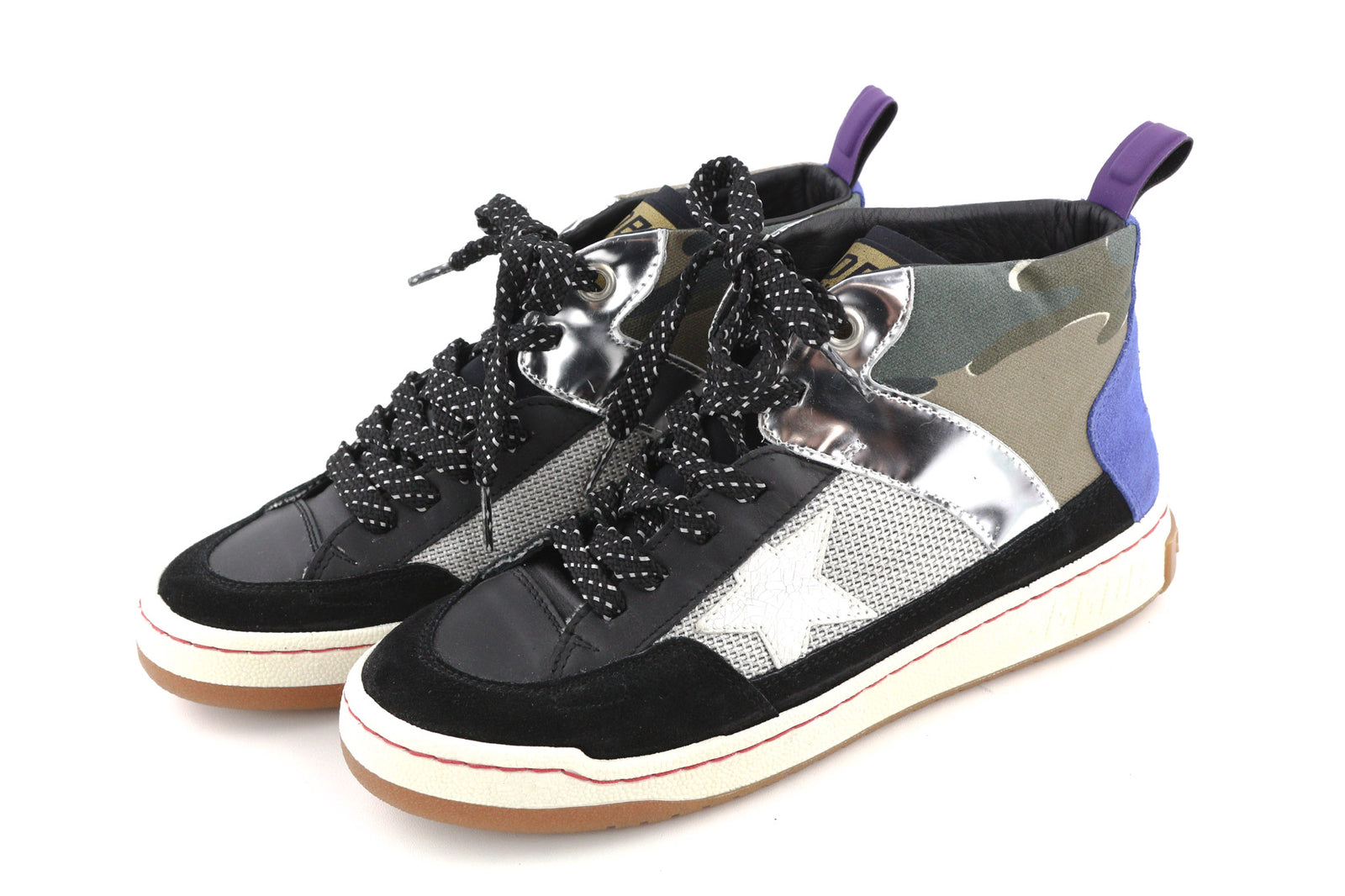 GOLDEN GOOSE Noah moteriški sportbačiai, 39 €, juodi, pilki, su detalėmis, aukštakulniai 