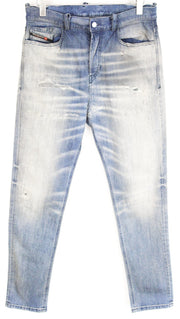 DIESEL Men Jeans W30/L32 D-Vider 084AQ Carrot Fit Aged Blue Wash Stretch Ripped