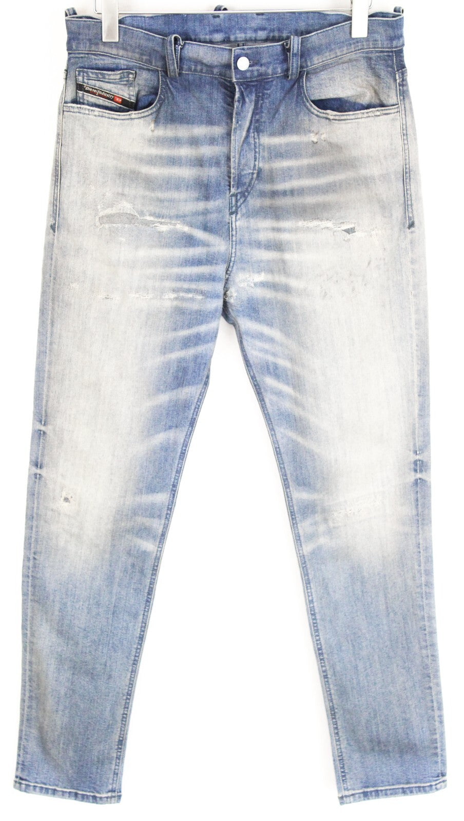 DIESEL Men Jeans W30/L32 D-Vider 084AQ Carrot Fit Aged Blue Wash Stretch Ripped