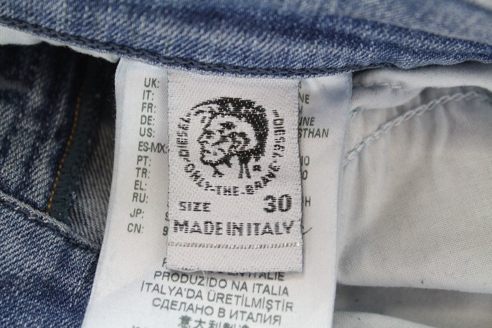 DIESEL Men Jeans W30/L32 D-Vider 084AQ Carrot Fit Aged Blue Wash Stretch Ripped