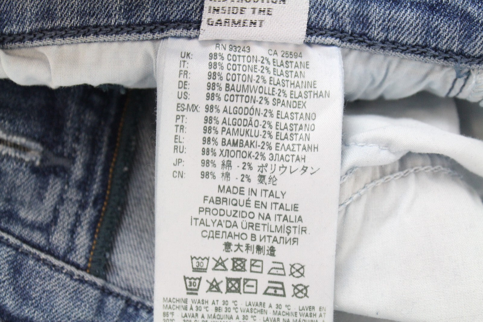 DIESEL Men Jeans W30/L32 D-Vider 084AQ Carrot Fit Aged Blue Wash Stretch Ripped