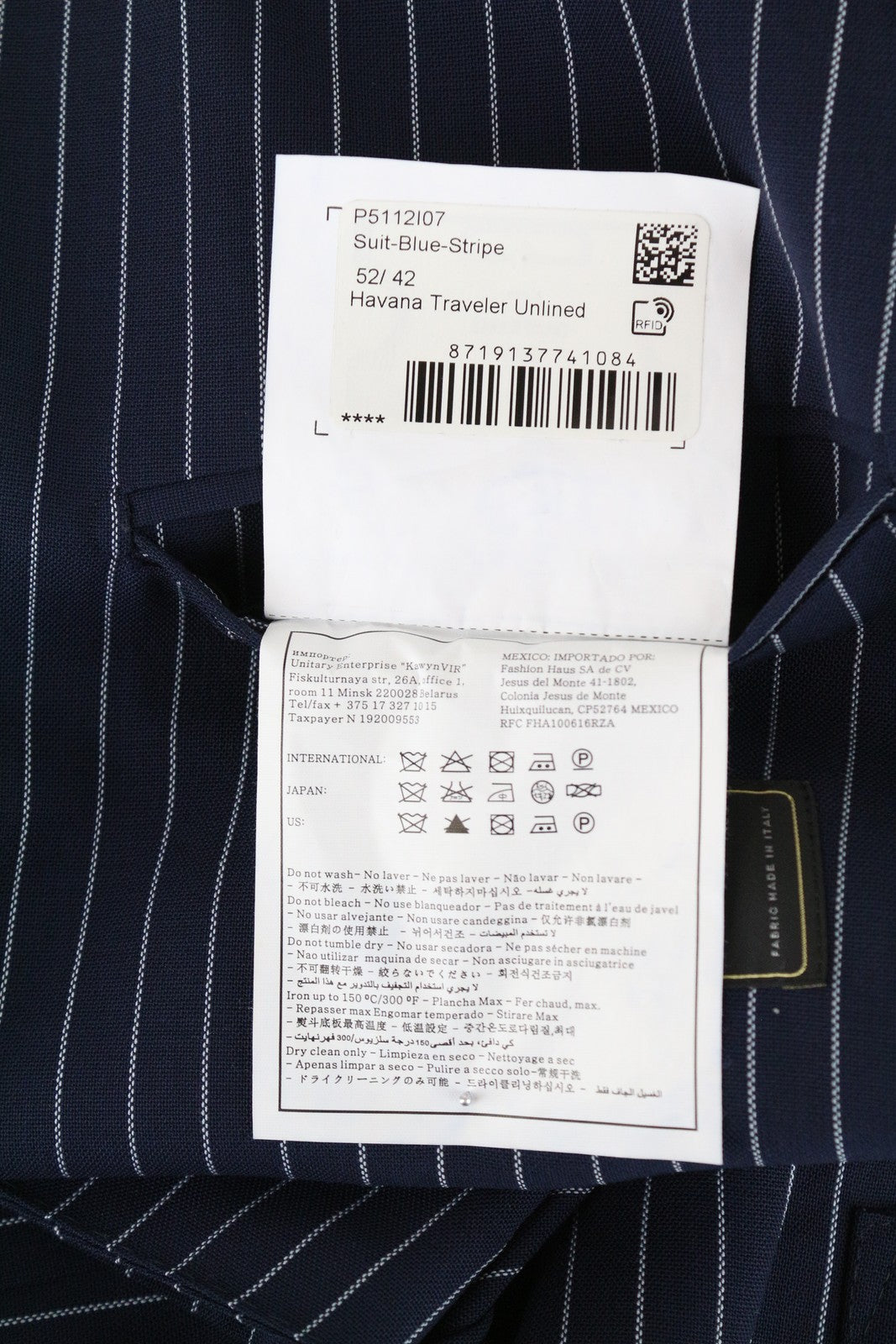 „SUITSUPPLY Havana Traveller“ švarkas UK42R mėlynas, plonas, dryžuotas vyriškas švarkas be pamušalo 