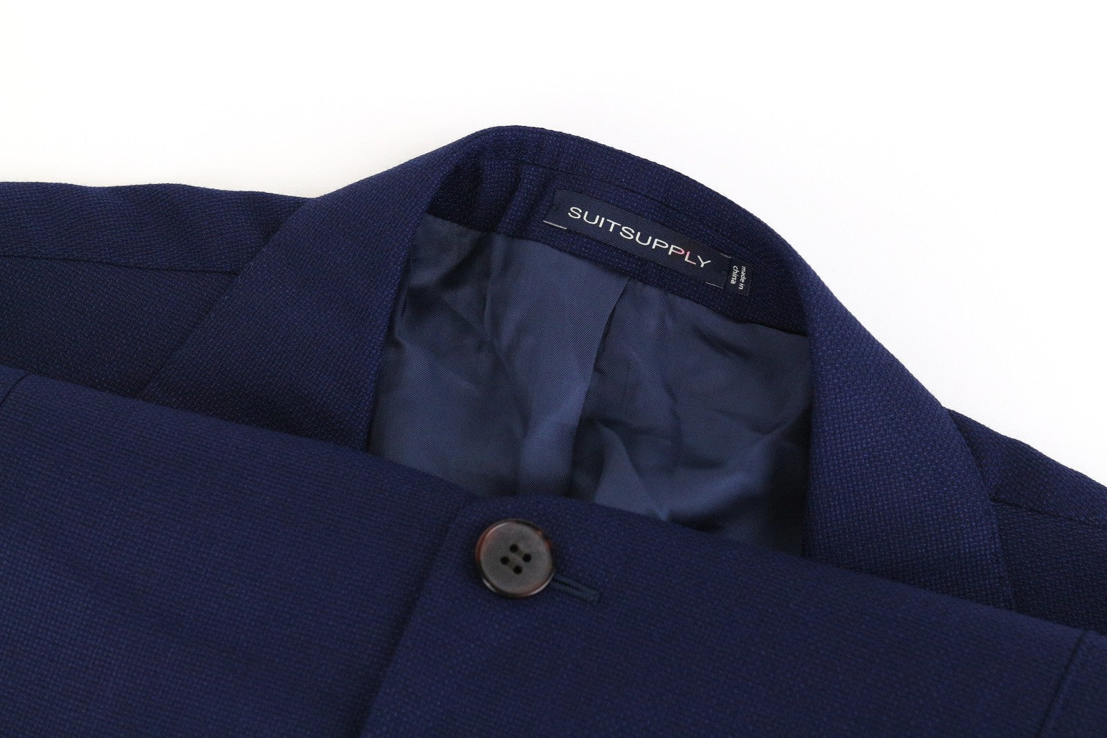 „SUITSUPPLY Havana Slim Fit“ vilnonis švarkas UK48R vyriškas mėlynas klasikinis vienaeilis švarkas