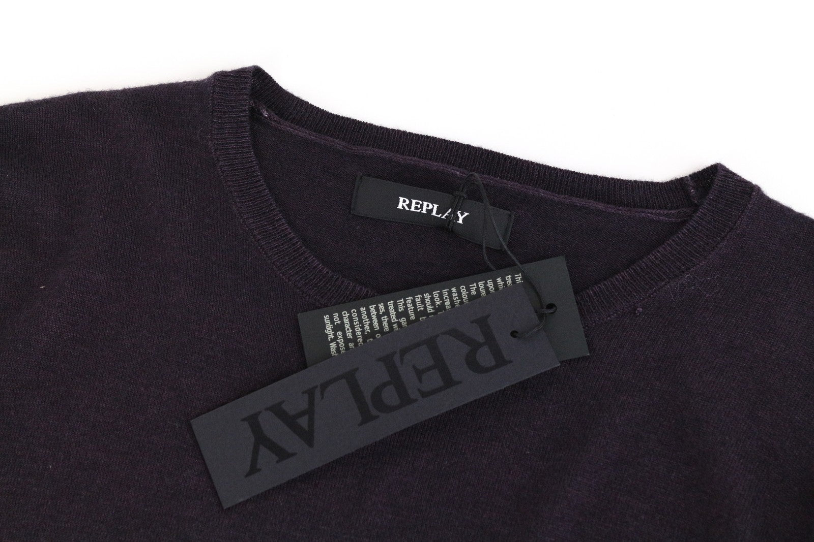 REPLAY S violetiniai vilnos mišinio vyriški džemperiai su ilgomis rankovėmis, laisvalaikio stiliaus 